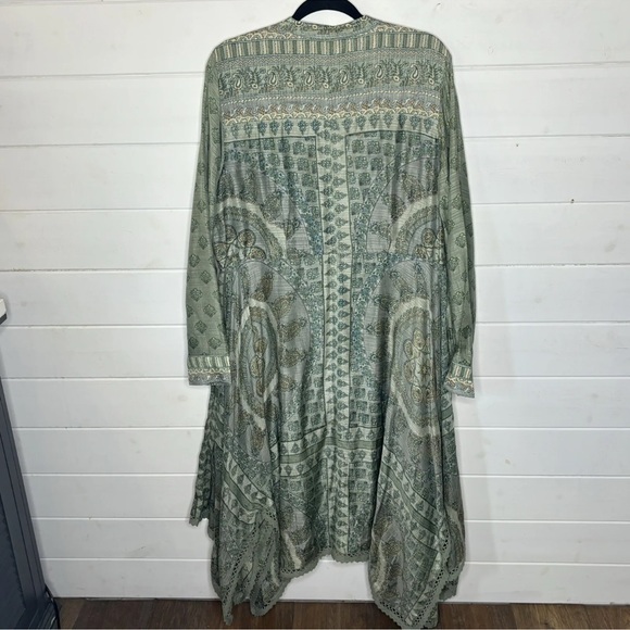 Soft Surroundings Women’s Jardin Majorelle Sage Asymmetrical Maxi Dress Size 1X - Picture 6 of 11